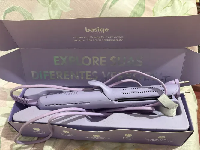 Prancha Basiqe Duo Original 2 em 1 Alisa Cacheia Ar Frio Fixador