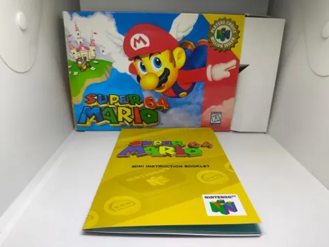 Caixa do Jogo Super Mario 64 para Nintendo 64 - Inclui Berço e Mini Manual Poster