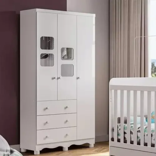 Roupeiro Infantil 3 Portas Lumi 100% MDF 