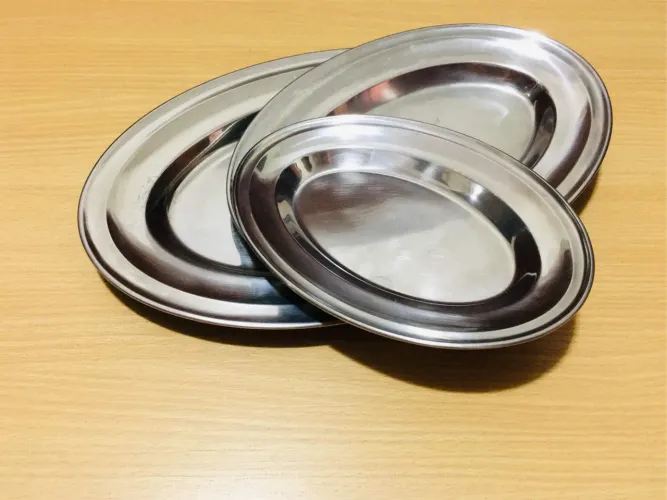 conjunto com 3 travessas ovais inox tramontina  - novas