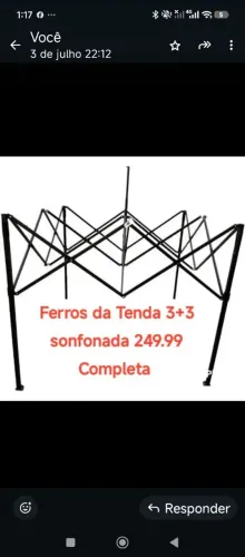Estrutura da Tenda 3+3 sonfonada crarqueadasa