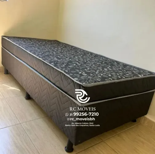 Cama box tamanho solteiro 88x1.88 com Colchão D33 Acoplado Direto da Fábrica