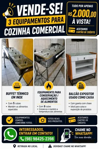 VENDA DE DUAS ESTUFAS E 01 BOX CAIXA PARA RESTAURANTE