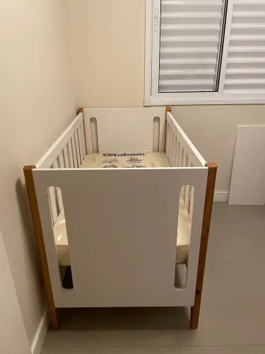 Berço Evolutivo  3 em 1 com Pés Mel - Branco Fosco 