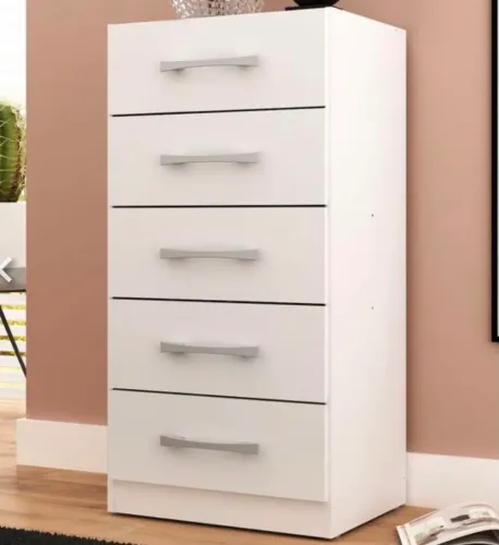 Cômoda 5 Gavetas Savana Branco