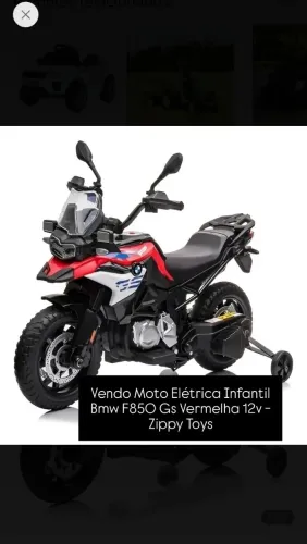 Moto Elétrica Infantil Bmw F850 Gs Vermelha 12v - (Usado)