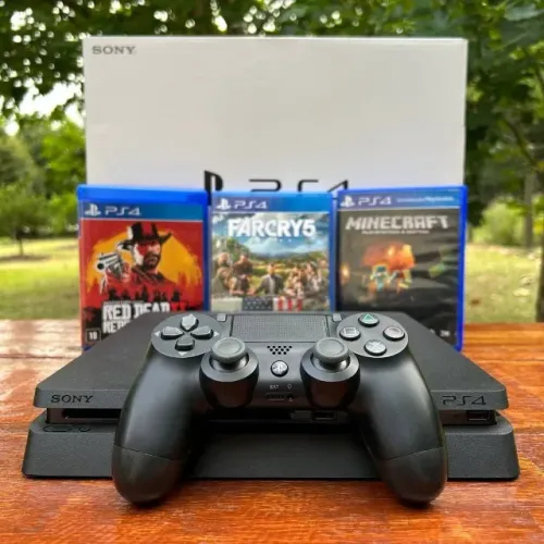 PlayStation 4 Slim 1TB Com Garantia Controle Original Caixa e Jogo