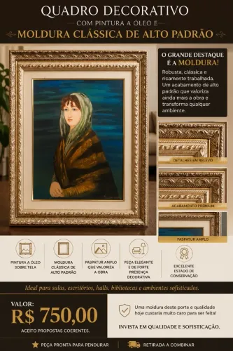 Quadro Decorativo Com Moldura Clássica de Alto Padrão