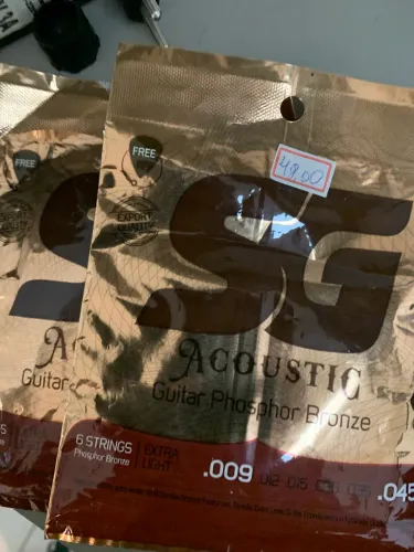 2 pacotes Cordas para violão aço SG