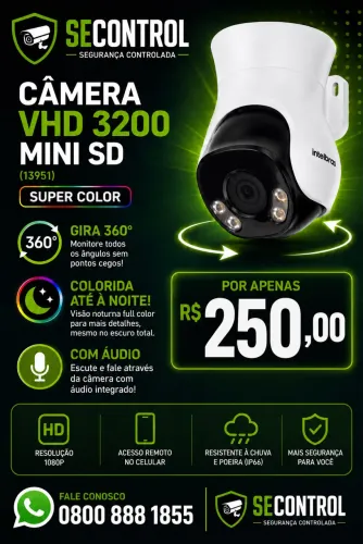 Mini speed dome intelbras, instalado