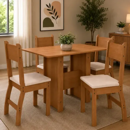 Mesa de jantar com 4 cadeiras compactas produto novo de loja