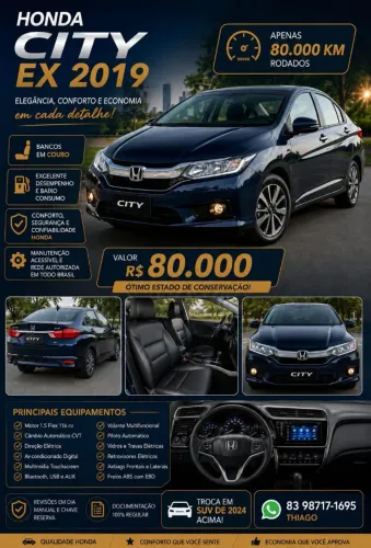 Honda City Sedan EX 1.5 Flex 16V 4P Aut. 2019