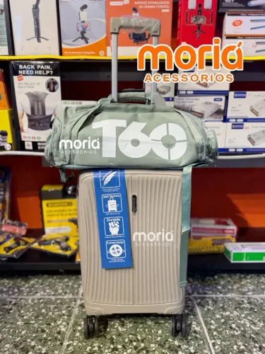 Kit Mala 10kg Polipropileno 55cm com Bolsa de Viagem T60