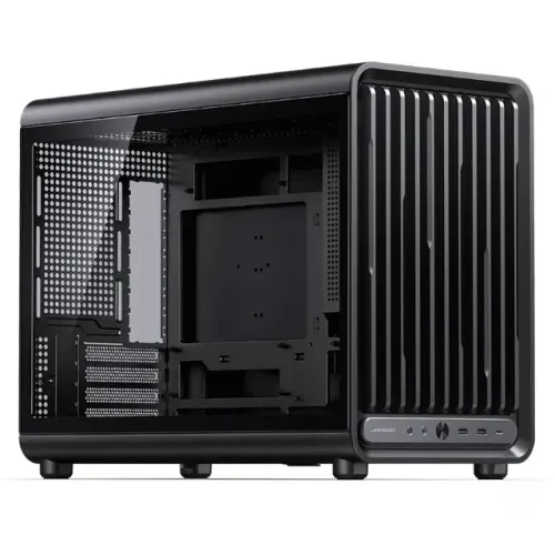 Gabinete JONSBO D33 mid tower MATX preto com painel lateral de vidro temperado