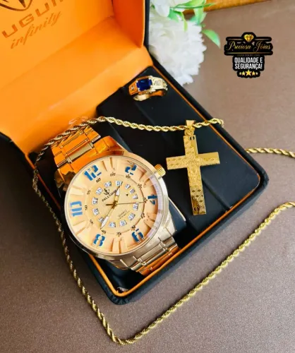 Relógio masculino luxo resistente + cordão e Ane