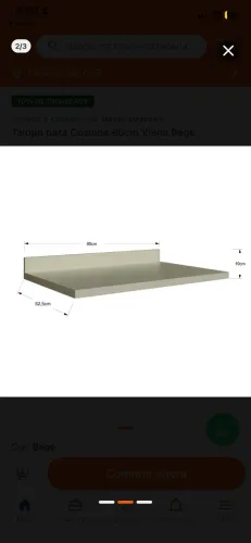 Tampo para Cozinha 80cm Viena Bege