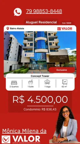 Apartamento para locação no Concept Tower, ATALAIA, Aracaju, SE