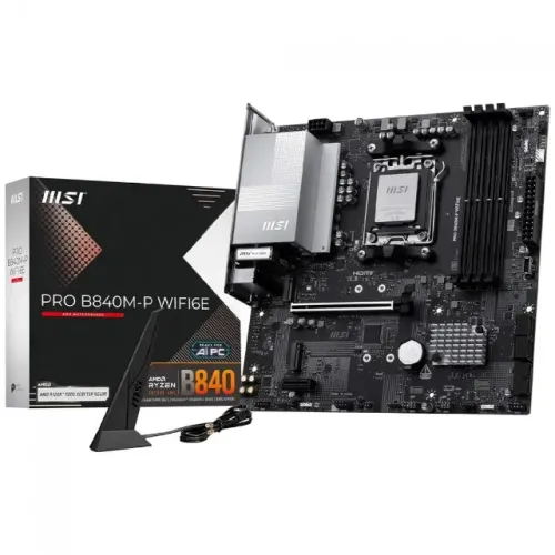 PLACA MAE MSI PRO B840M-P WIFI6E CHIPSET B840 AMD AM5 MATX DDR5 NOVA LACRADA!