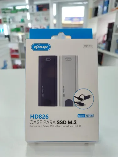 Case Externo SSD M.2 Alumínio USB 3.1 NVMe SATA 10Gbps KNUP