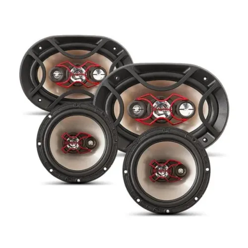 Kit Alto Falantes Fácil Bravox 240W RMS - 6? + 6x9? Triaxial e Quadriaxial