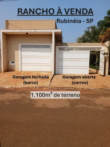 Rancho Rubiniéia SP - área de 1.160m² de frente para o rio (a 200 metros)