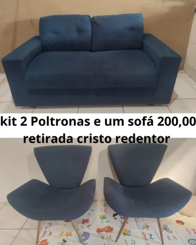 KIT 1 SOFÁ E 2 POLTRONAS OS 3 POR 200,00
