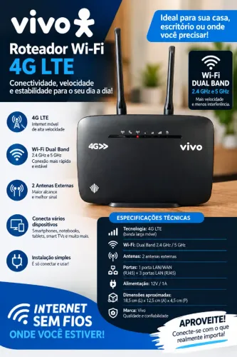 ROTEADOR VIVO 4G LTE WI-FI