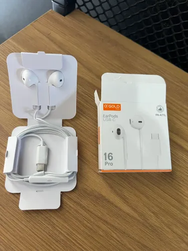 Fones de ouvido USB-C Compatível iPhone 16/15 Pro Max Plus, tipo C, com fio, microfone 