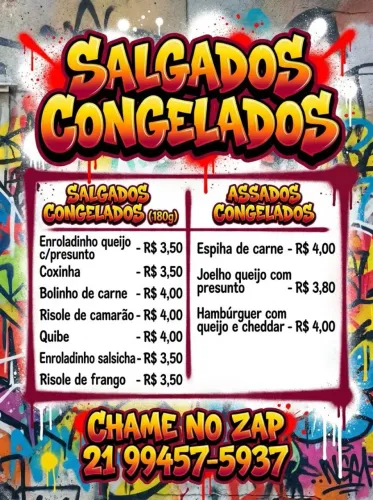 Salgados congelados para revenda