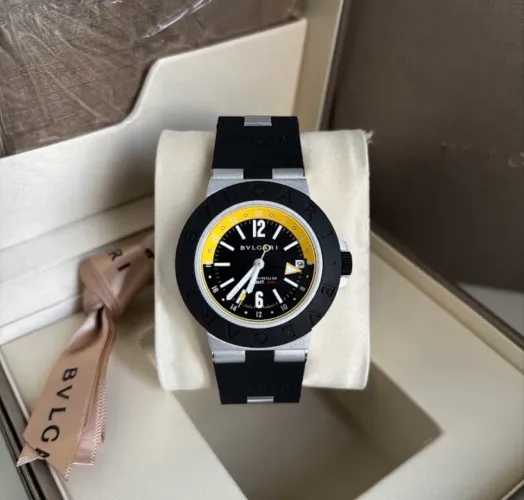 Bvlgari Aluminium GMT 42mm Automático Preto/Amarelo Premium Top