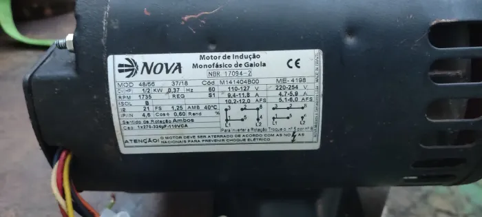 Motor elétrico Nova 1/2cv