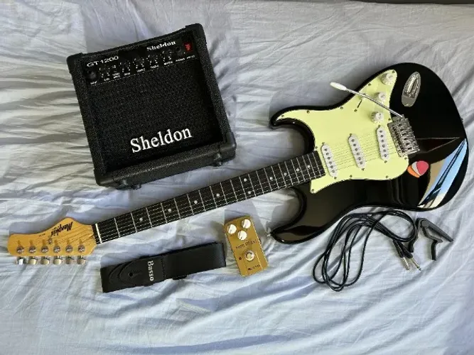 Kit Guitarra Tagima Memphis + Amplificador Sheldon GT1200 (Zera/Sem uso) PARA VENDER LOGO