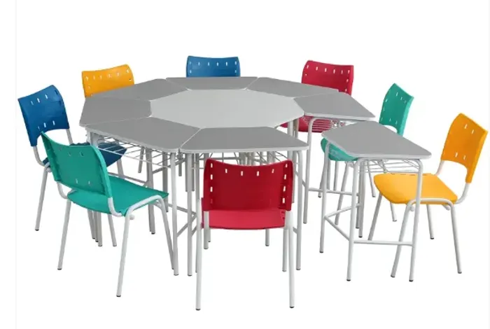 Conjunto Escolar Círculo oitavado juvenil colorido