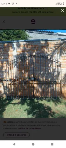 Portão de duas bandas de ferro