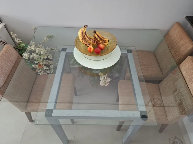 Mesa vidro 1,40 por 1,40 