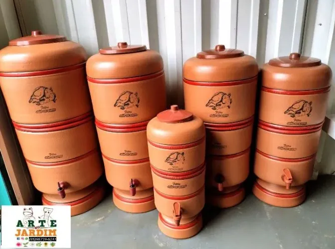 Filtros de barro com velas e torneira inclusas 