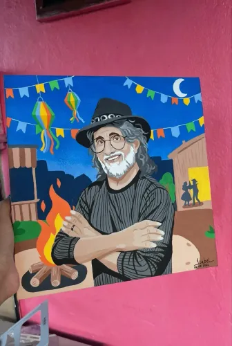 Pintura Única e Exclusiva do Cantor Luiz Fidelis