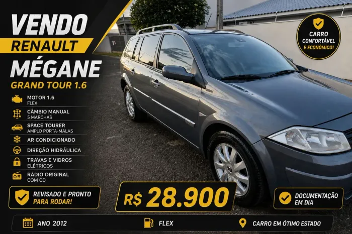 Renault Megane Grand Tour Dynam. Hi-flex 1.6 16V 2012