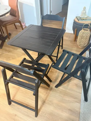 Mesa de Bar Dobrável Bohemia + 5 cadeiras