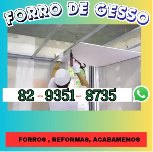 Divisorias e gesso plaquinha drywall Gesso Reformas instalação de piso vinilico drywall Ge