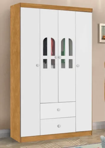 Roupeiro Alvin 4 portas infantil Direto da fábrica
