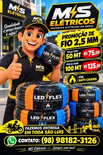Fio de 2, 5MM A PARTIR de 75 reais 