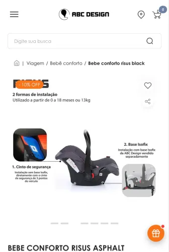 Bebe conforto para carrinho salsa 4 abc design com isofix