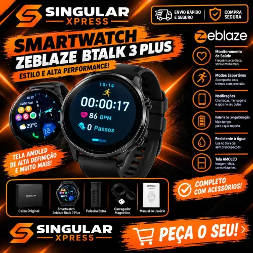 Smartwatch Zeblaze Btalk 3 Plus: Estilo E Alta Performance!