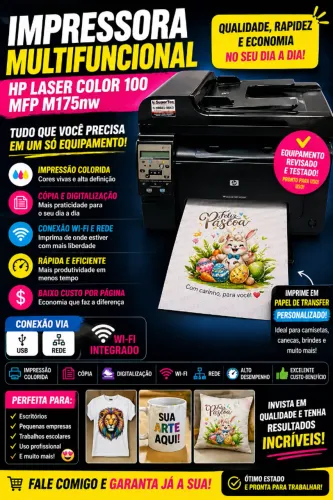 IMPRESSORA MULTIFUNCIONAL HP LASER COLOR M175nw