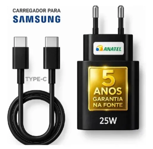 Carregador Turbo 25W Samsung Tipo C superior Rápido Original Novo