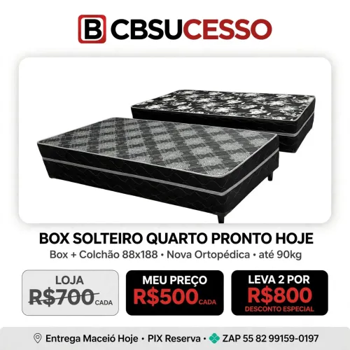 Cama Box Solteiro Ortopédica Nova Kit 2 Unidades R$500 Cada