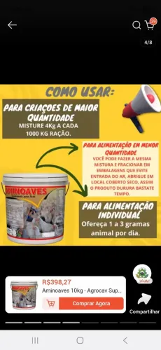 Prá galinha e pintinhos e outros animais valor 300 reais o balde com 10 kilos.