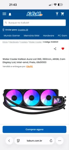 ? WATER COOLER KALKAN AURA LCD 360 ARGB ?