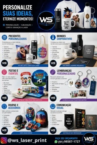 Personalizados, sublimação e laser